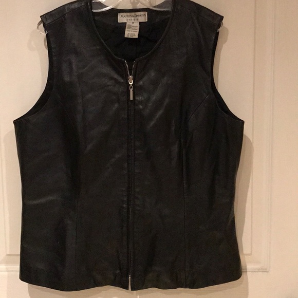 Black 100% Leather Vest - Picture 1 of 2